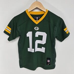 NFL Team Apparel Green Bay Packers Jersey Kids Large 7 Green Aaron Rodgers 12